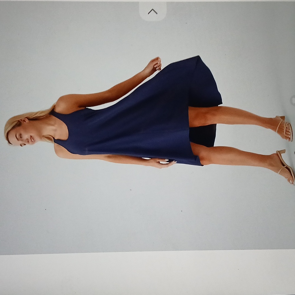 HALARA Navy Blue Midi Swing Dress